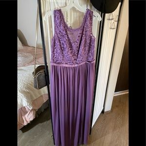 David’s Bridal lace bodice bridesmaids dress